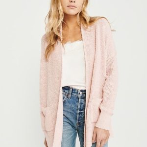 Open-front knitted cardigan